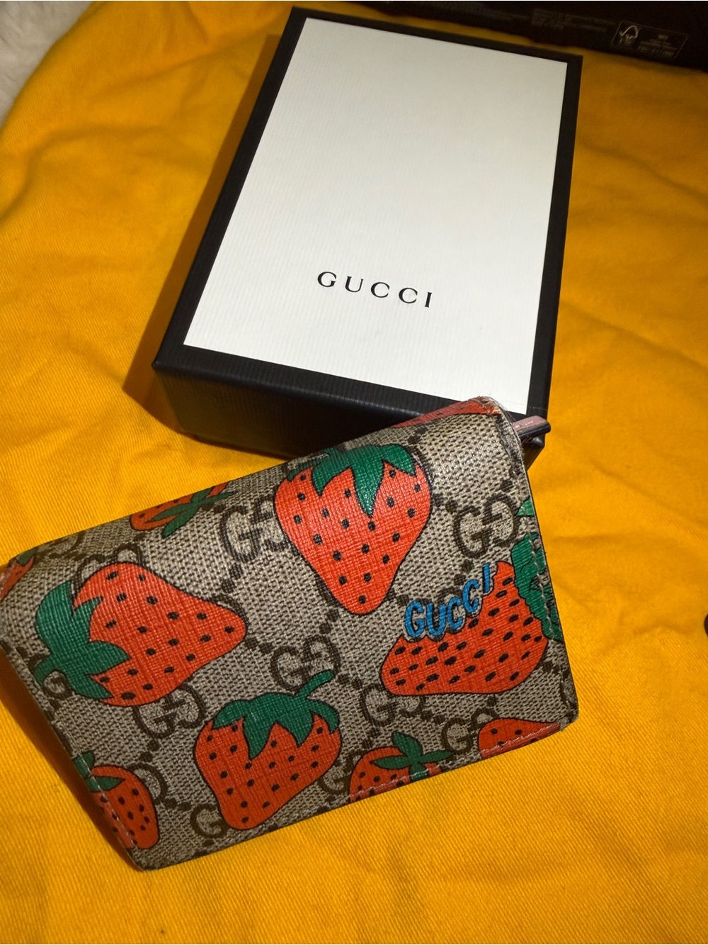 Gucci GG Strawberry Wallet | Pink Interior | Original Box & Dust Bag